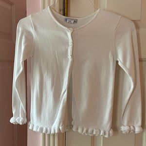 FLORENCE EISEMAN GIRLS WHITE CARDIGAN SWEATER SIZE 8